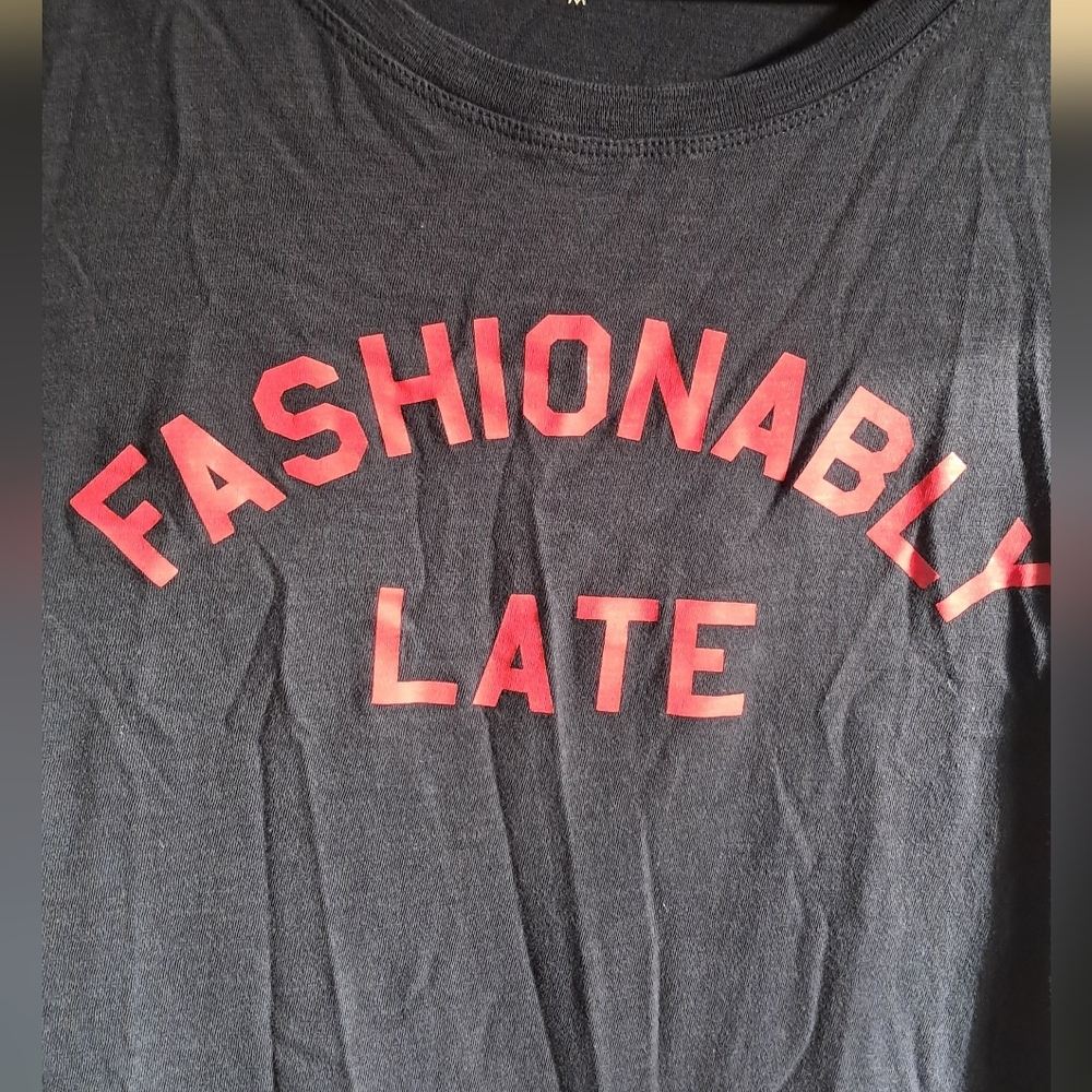 J. Crew Dark Blue Tee with Red Print - Picture 2 of 4